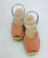 LULU AVARCAS LEATHER CORKS IN SALMON AND SILVER