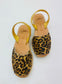 LULU AVARCAS ROPE WEDGE IN LEOPARD PRINT LEATHER