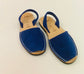 LULU AVARCAS LEATHER SANDAL IN BLUE SUEDE LEATHER