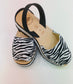 LULU AVARCAS LEATHER FLATFORM IN ZEBRA PRINT