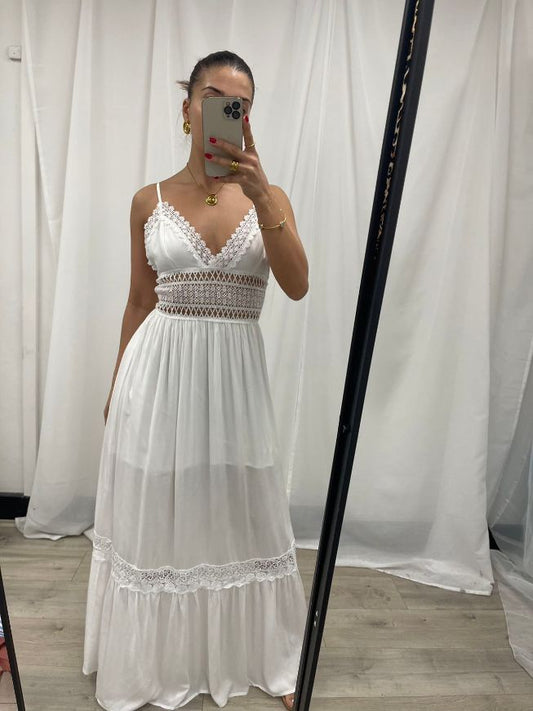 PINK DIAMOND SUMMER DRESS IN WHITE