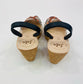 LULU AVARCAS CORK WEDGE IN SNAKE SKIN ORANGE