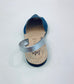 LULU AVARCAS FLAT SANDAL IN METALLIC BLUE