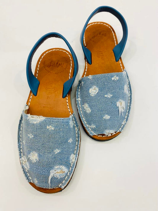 LULU AVARCAS VINTAGE DENIM "WORN LOOK" FLAT SANDAL