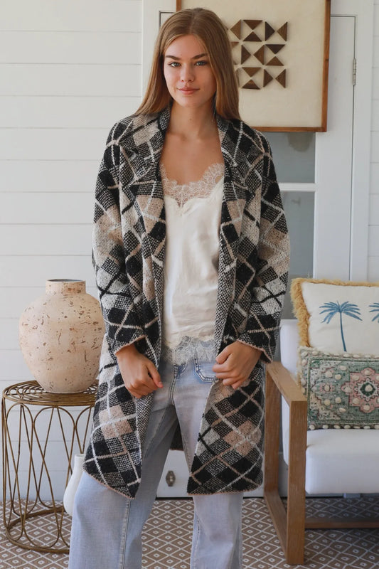 CHARLOTTE COATIGAN IN ABSTRACT TARTAN