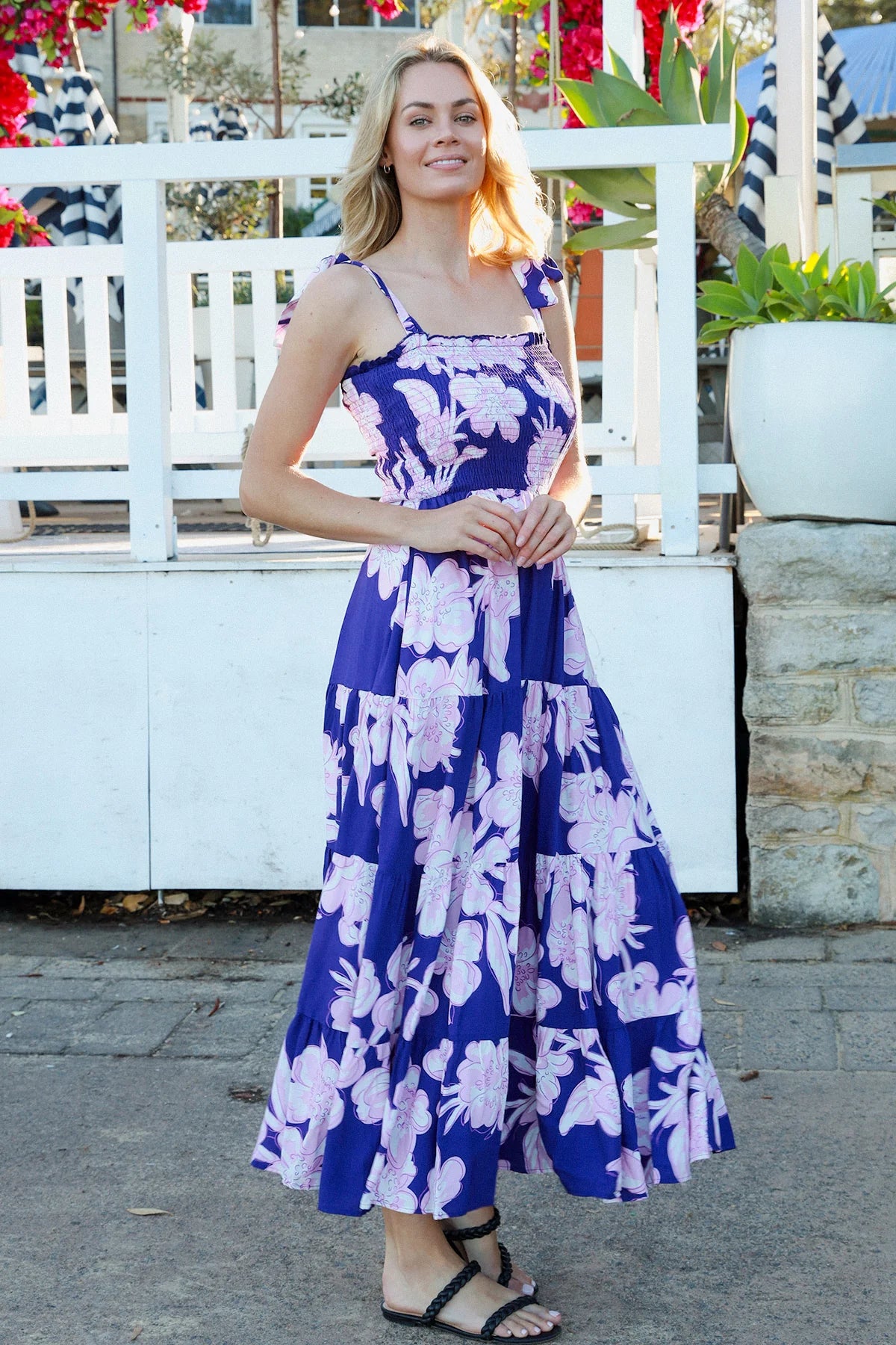 AVA & MIA BETTY PURPLE SLIP MAXI DRESS