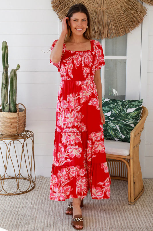 AVA & MIA JULIETTE BETTY PINK MAXI DRESS
