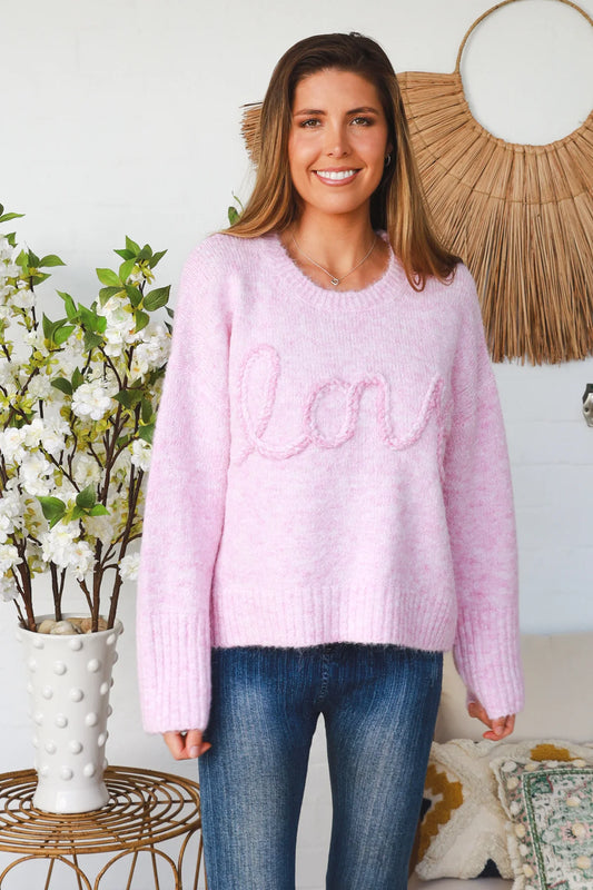 CHARLOTTE WOOL BLEND KNIT IN PINK LOVE