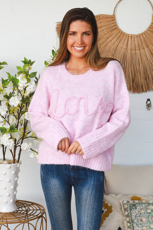 CHARLOTTE WOOL BLEND KNIT IN PINK LOVE