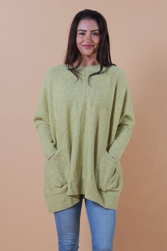CHARLOTTE WOOL BLEND KNIT IN LEMON/LIME