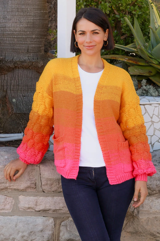 CHARLOTTE KNIT CARDI IN SUNSET