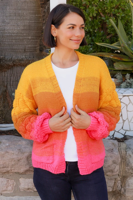 CHARLOTTE KNIT CARDI IN SUNSET