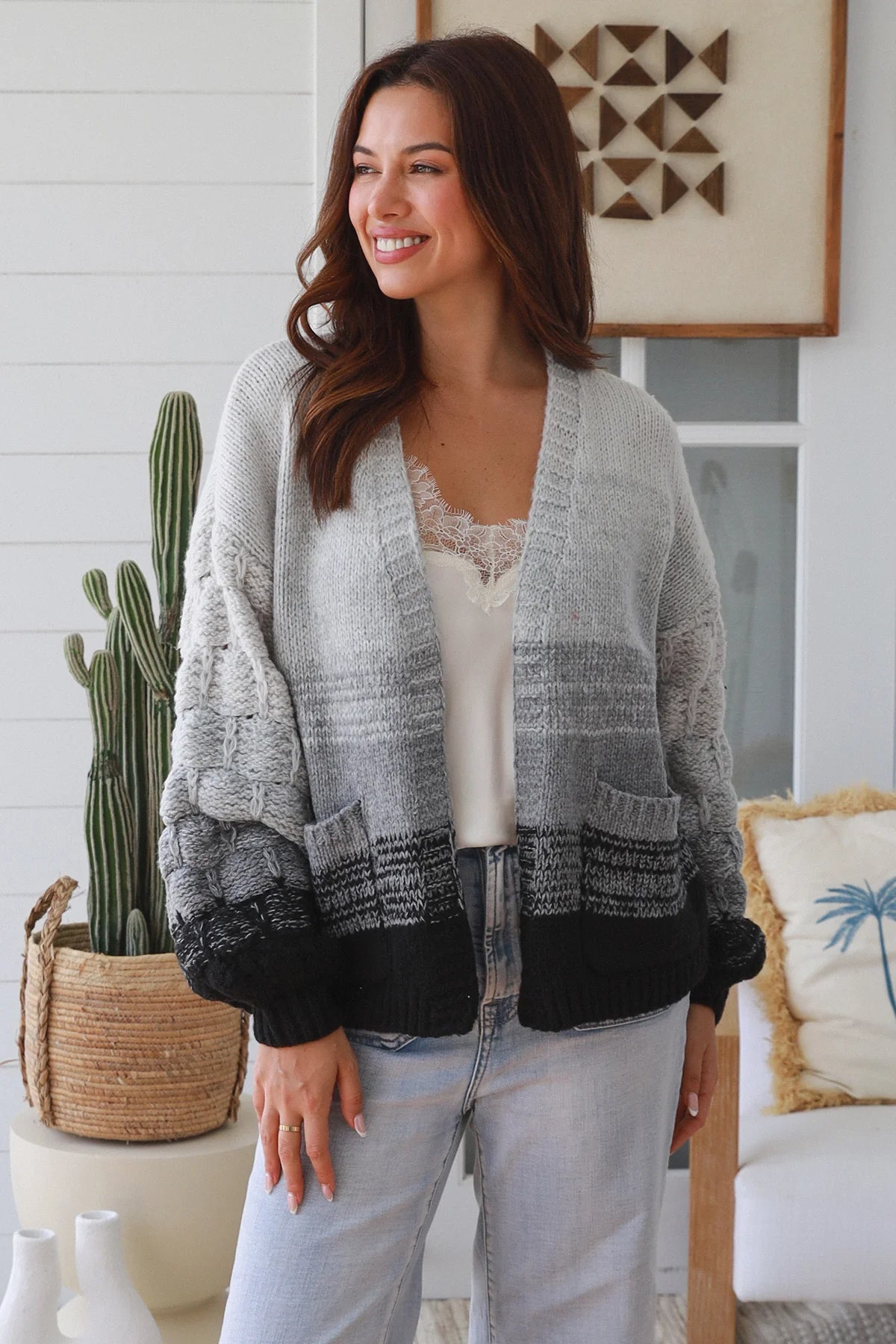 CHARLOTTE OMBRE KNIT CARDI