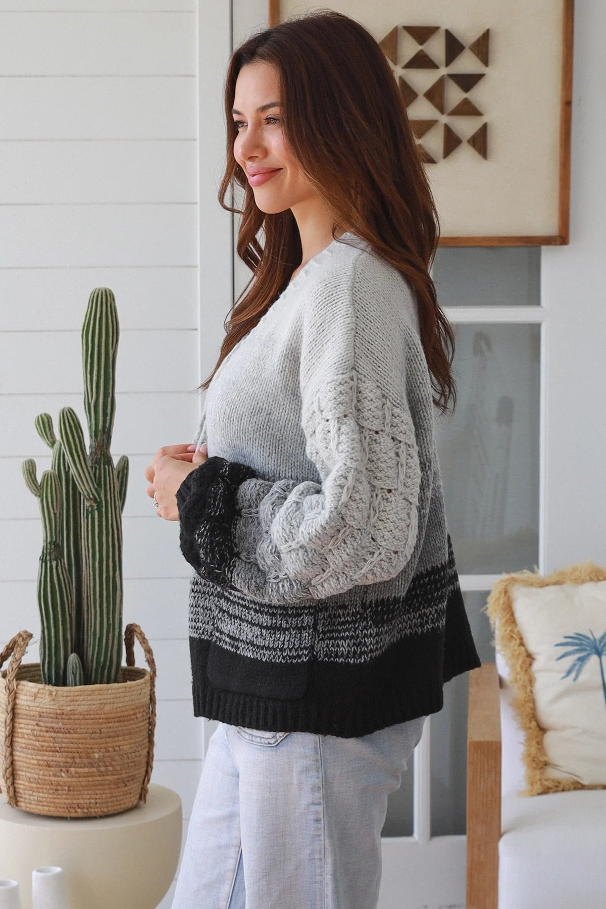 CHARLOTTE OMBRE KNIT CARDI