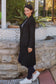 CHARLOTTE WOOL BLEND KNIT LONG CARDI IN BLACK