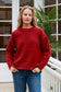CHARLOTTE WOOL BLEND KNIT IN CHERRY RED