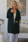 CHARLOTTE WOOL BLEND CARDI WITH HOOD IN FORREST GREEN