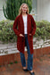 CHARLOTTE COZY WOOL BLEND KNIT CARDI IN DEEP CHERRY RED