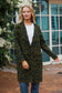 CHARLOTTE COZY WOOL BLEND KNIT CARDI IN GREEN ANIMAL PRINT