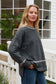 CHARLOTTE WOOL BLEND KNIT IN CHARCOAL AND GREY