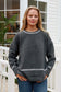 CHARLOTTE WOOL BLEND KNIT IN CHARCOAL AND GREY