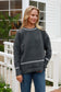 CHARLOTTE WOOL BLEND KNIT IN CHARCOAL AND GREY