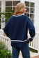 CHARLOTTE WOOL BLEND KNIT IN NAVY WITH WHITE