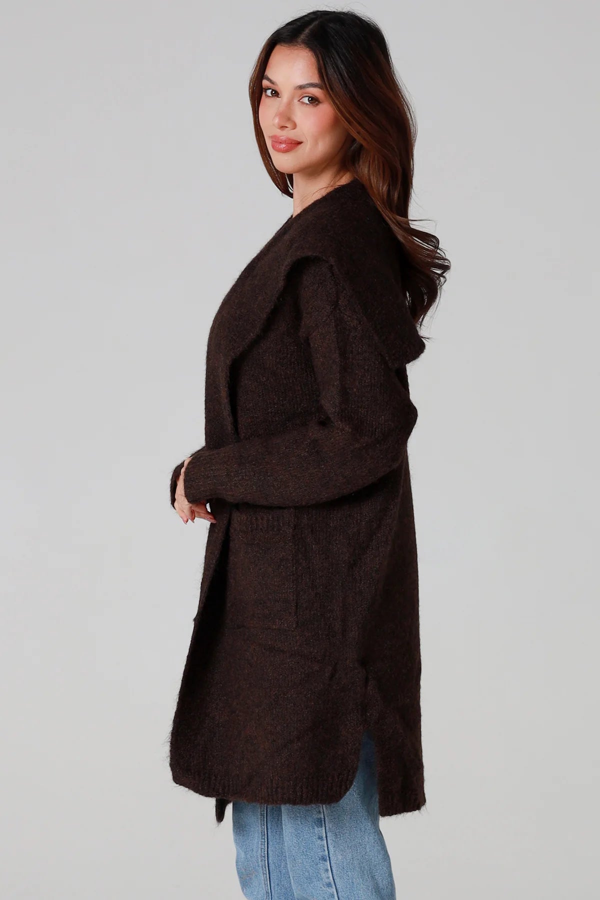CHARLOTTE CHOCOLATE BROWN COZY CARDI