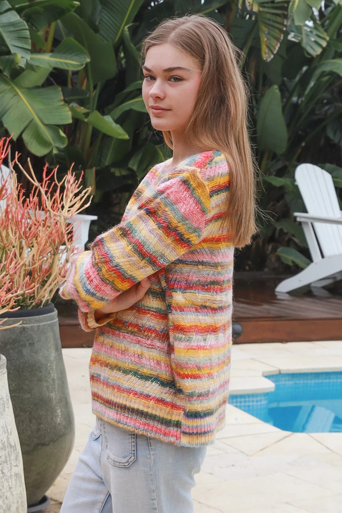 CHARLOTTE MULTI COLOURED WOOL BLEND KNIT