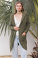 CHARLOTTE KHAKI PLAIT CARDI WITH HOOD