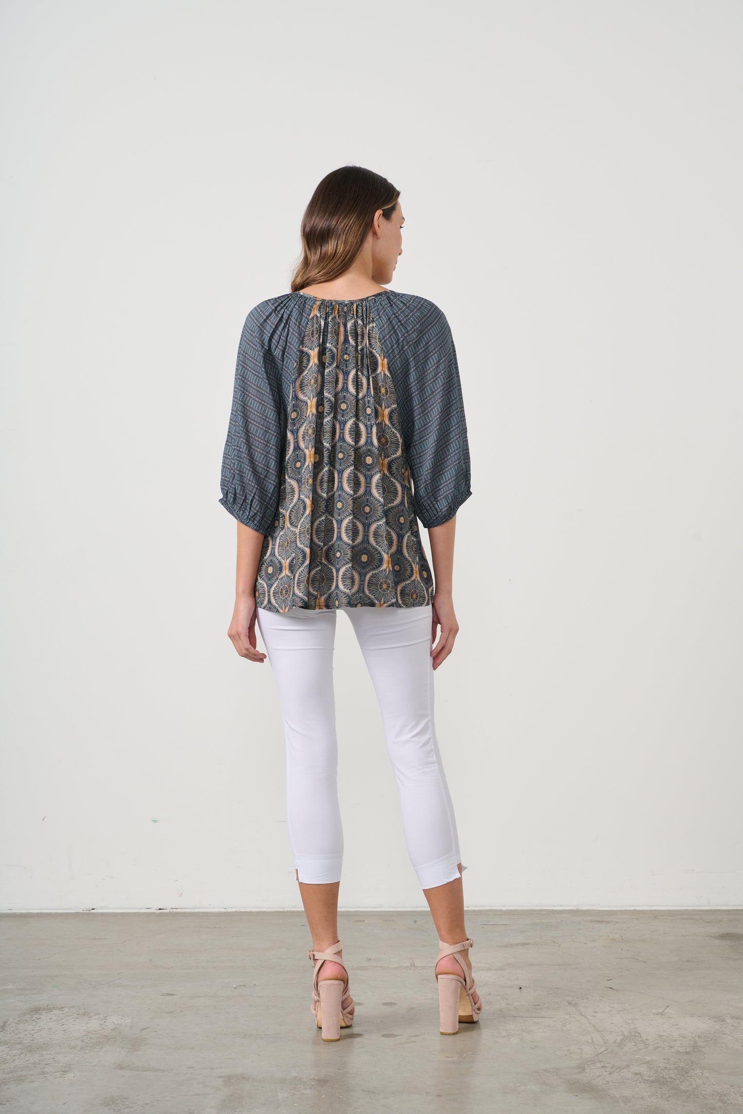 CAJU KOSMOS PRINT BLOUSE WITH RAGLAN SLEEVE