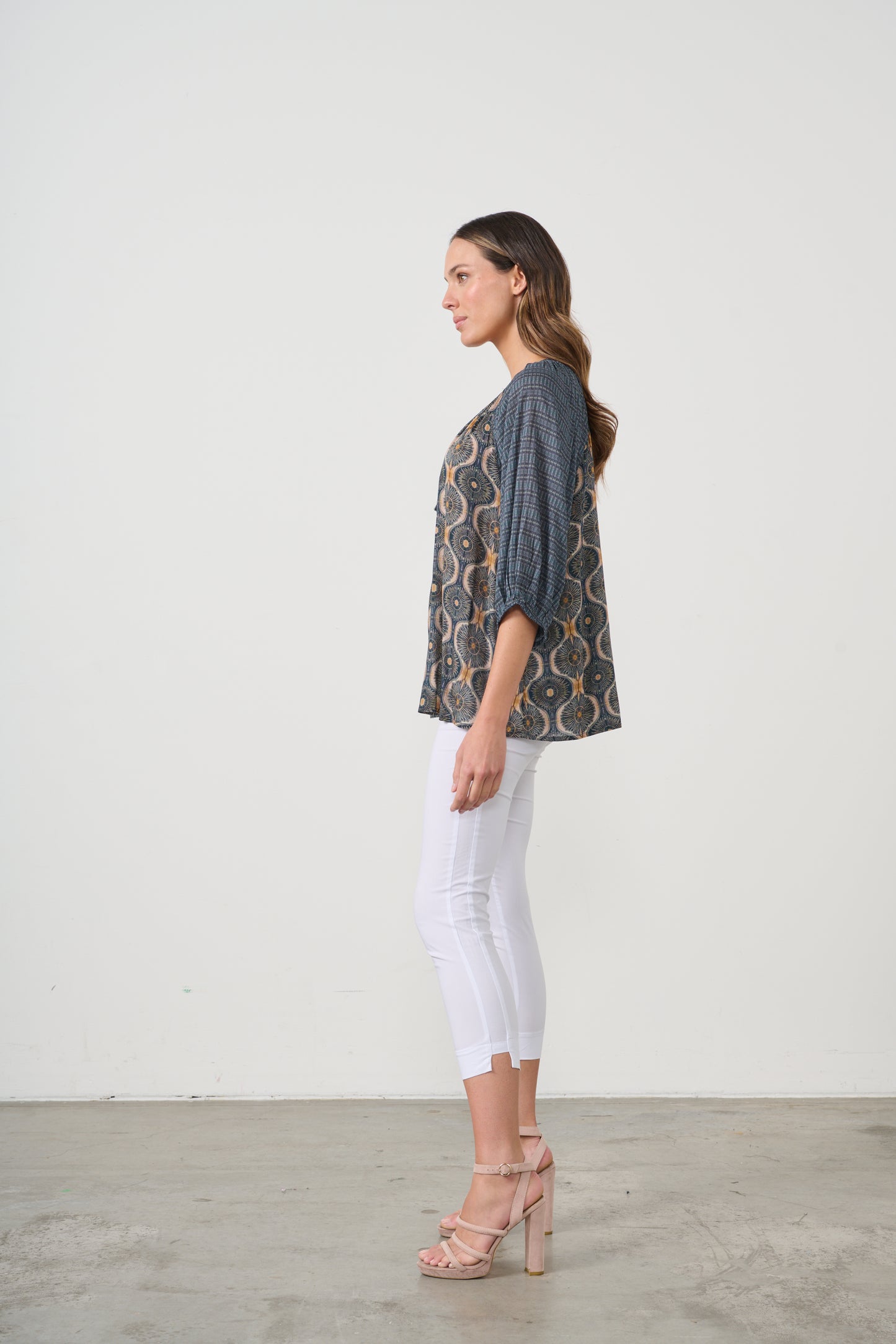 CAJU KOSMOS PRINT BLOUSE WITH RAGLAN SLEEVE