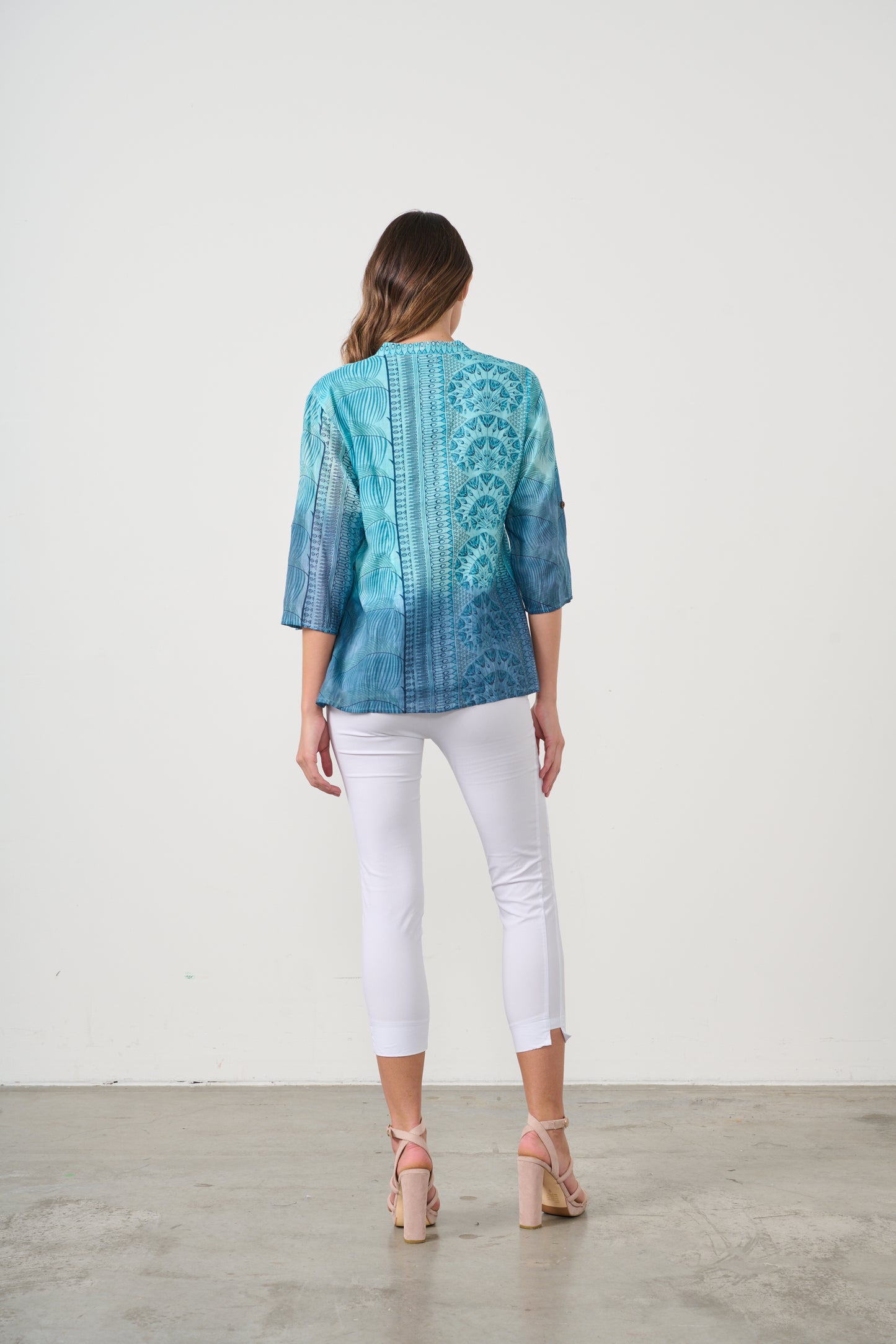 CAJU BUTTON DOWN BLOUSE IN BLUE