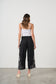 CAJU CONTRAST EMBROIDERY PANTS IN BLACK