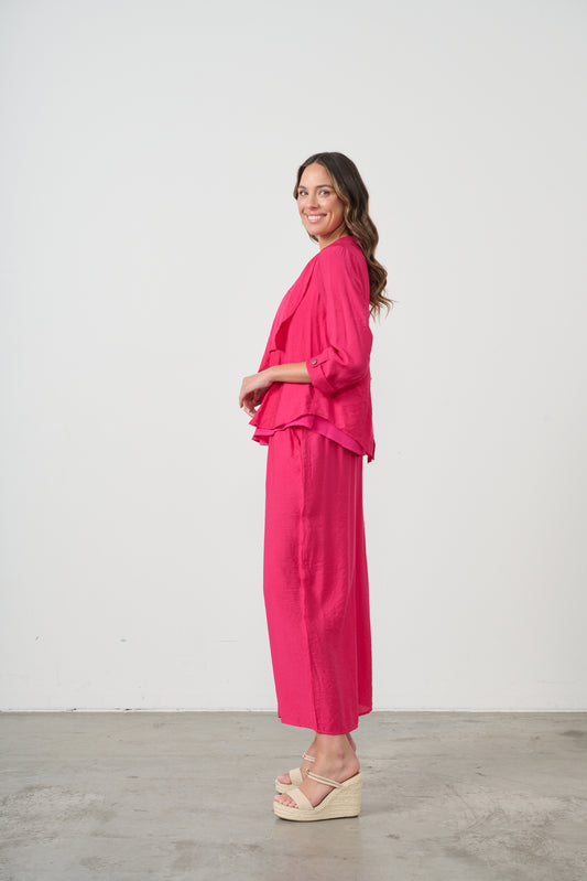 CAJU SUMMER JACKET WITH ZIP BACK DETAIL IN HOT PINK