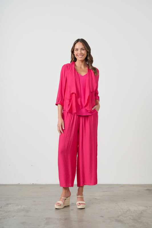 CAJU SUMMER JACKET WITH ZIP BACK DETAIL IN HOT PINK