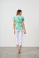 CAJU PINK MARBLE PRINT TOP WITH DRAWSTRING NECKLINE