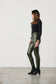CAJU WET LOOK LEGGINGS IN DARK GREEN