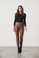 CAJU WET LOOK PANT IN DARK TAN