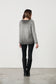 CAJU SPARKLE THREAD LONG SLEEVE TOP IN CHARCOAL