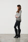 CAJU SPARKLE THREAD LONG SLEEVE TOP IN CHARCOAL