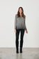 CAJU SPARKLE THREAD LONG SLEEVE TOP IN CHARCOAL
