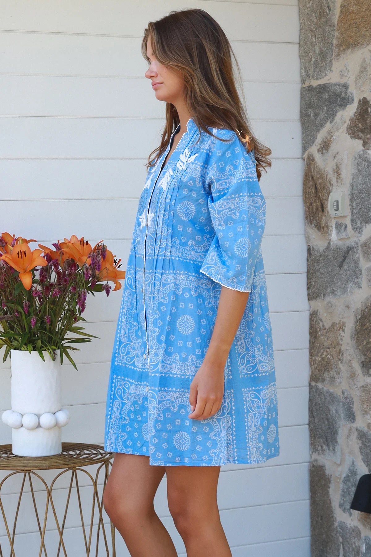 PAISLEY THE LABEL BLUE COTTON DRESS