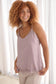 GELATU EYELASH LACE TRIM CAMI IN ORCHID