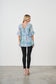 HOLMES & FALLON BLOUSE WITH LACED BACK DETAIL IN BLUE MARBLE