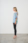 HOLMES & FALLON BLOUSE WITH LACED BACK DETAIL IN BLUE MARBLE