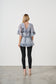 HOLMES & FALLON BLOUSE IN GREY MARBLE WITH LACE BACK FEATURE