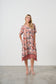 HOLMES AND FALLON DOUBLE LAYER FLORAL PRINT DRESS