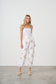 HOLMES & FALLON WHITE WITH GOLD PRINT PANT