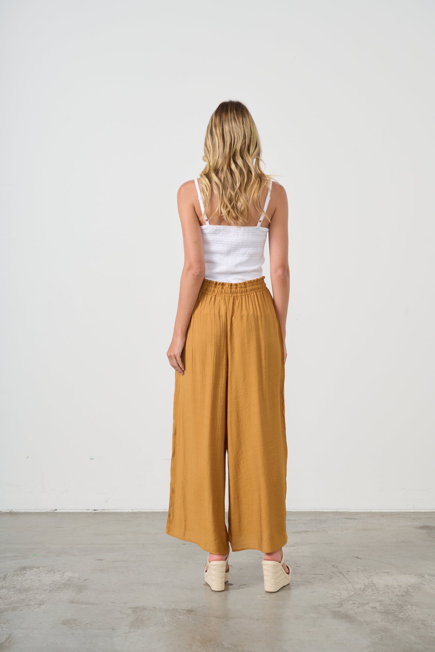 HOLMES & FALLON WIDE LEG PANT IN COPPER